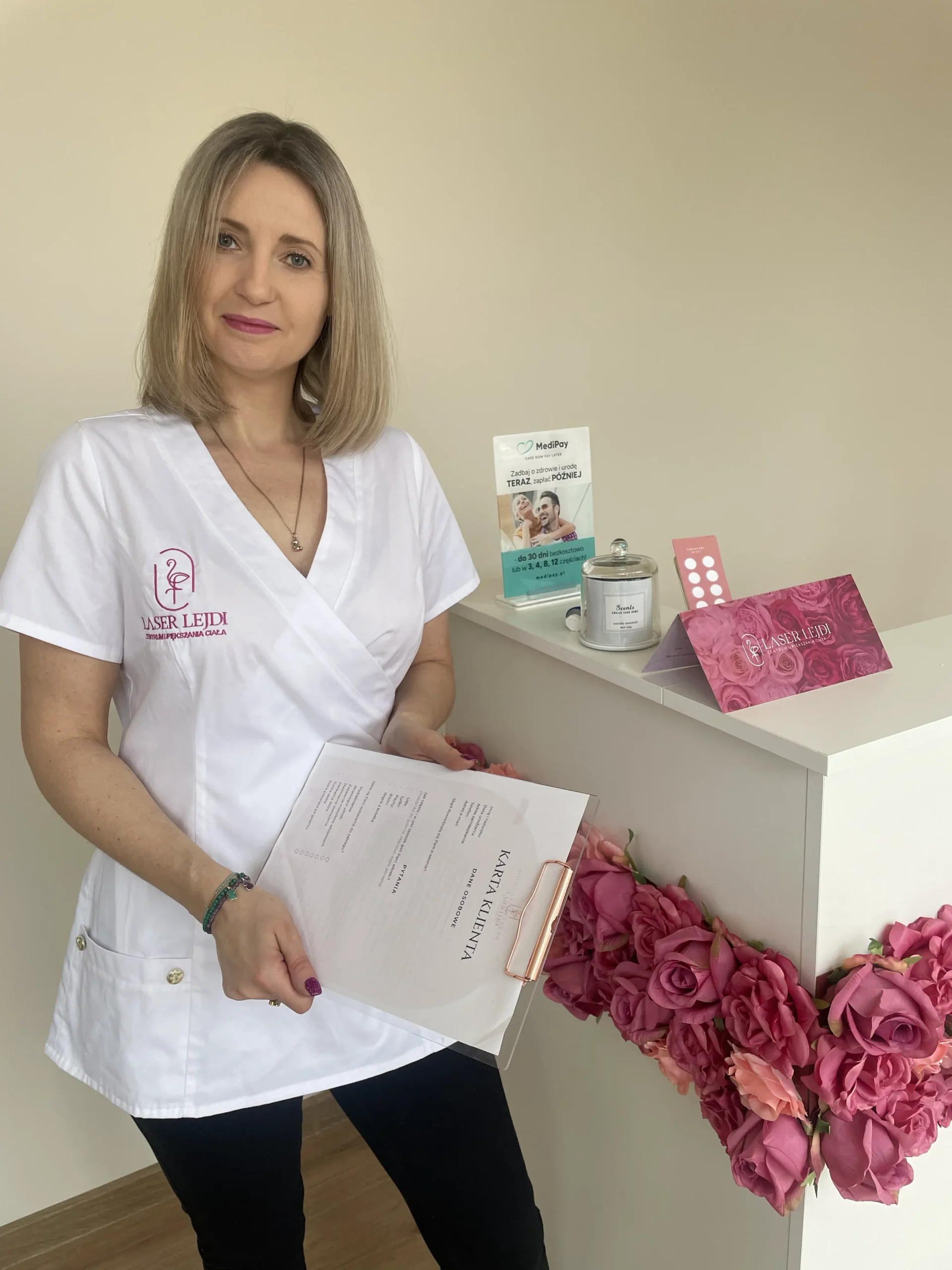 Recepcja gabinetu Laser Lejdi
